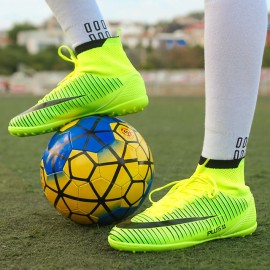 Indoor Turf men Football Boots Factory professional high ankle Ankle  Socks football Shoes Cleats in stock Dropshopping