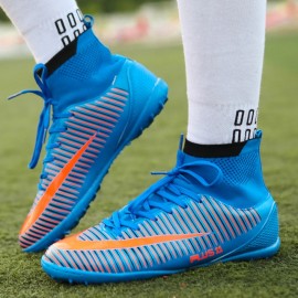 Indoor Turf men Football Boots Factory professional high ankle Ankle  Socks football Shoes Cleats in stock Dropshopping