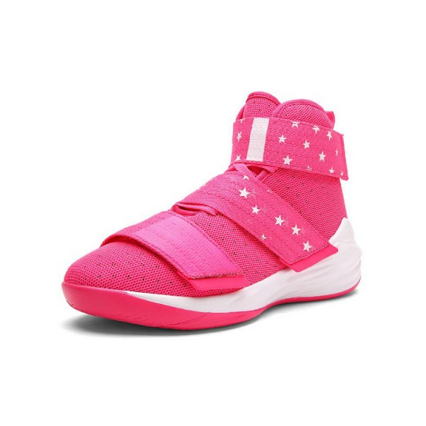 Bright colors durable buckle strap footwear high top sport shoes 