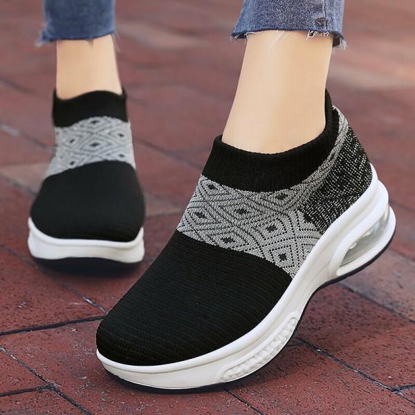 Women Casual Knitted Sports Simplicity Comfortable Running Shoes 