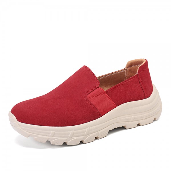 Women Solid Color Casual Slip On Comfortable Sports Walking Shoes 