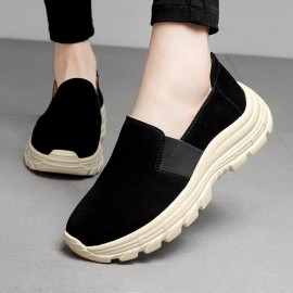 Women Solid Color Casual Slip On Comfortable Sports Walking Shoes