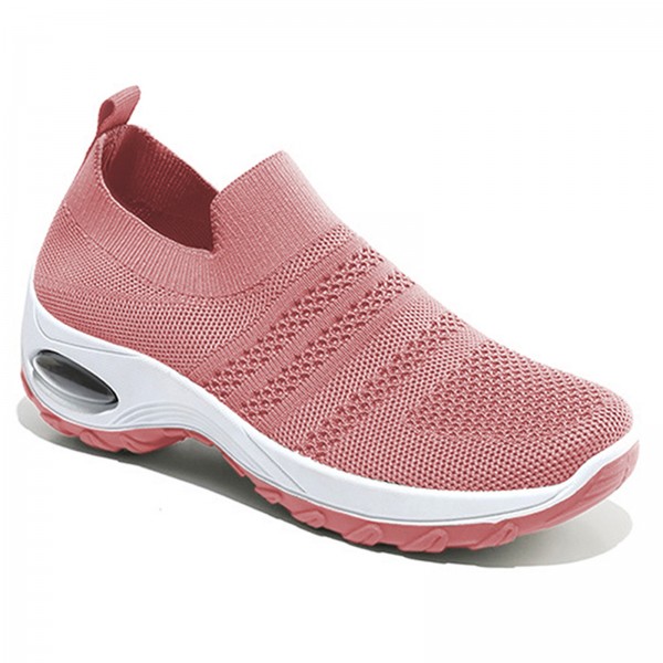 Women Comfortable Mesh Round Toe Walking Casual Non-Slip Running Fashion Sports Shoes 