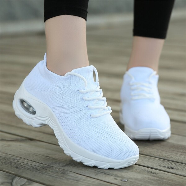 Women Casual Air Cushion Antiskid Mesh Breathable Running Shoes 