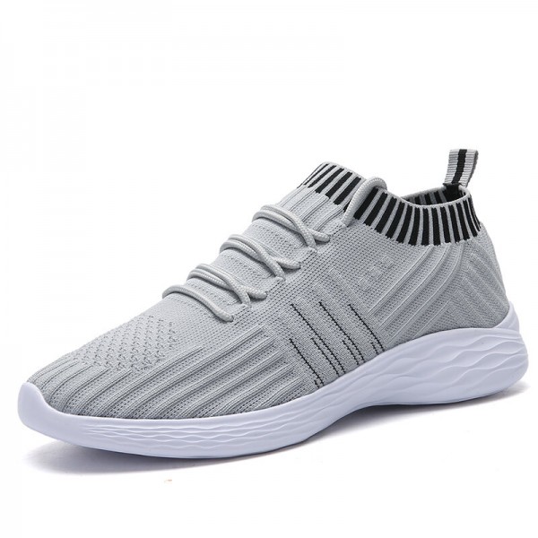 Woman Round Toe Mesh Breathable Slip-On Running Shoes 