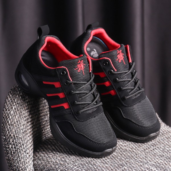 Women Mesh Splicing Suede Lace Up Sport Cushioned Sneakers 