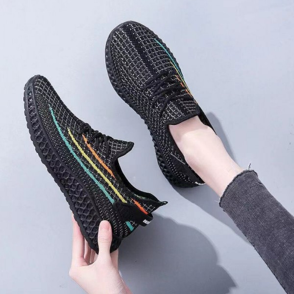 Women Breathable Mesh Rainbow Pattern Running Shoes Casual Sneakers 