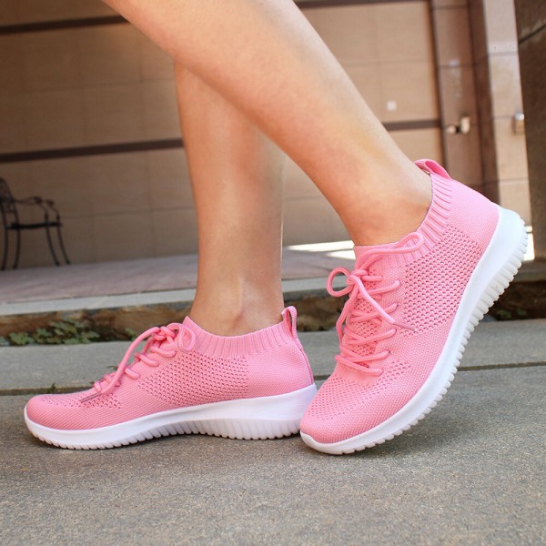 Women Lace Up Lightweight Comfortable Walking Shoes 