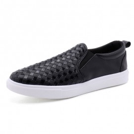 Men Breathable Vintage Weave Soft Bottom Slip On Comfy Casual Court Shoes