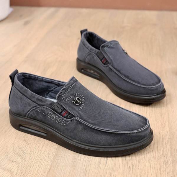 Men Breathable Soft Sole Non Slip Comfy Slip On Old Peking Casual Shoes 