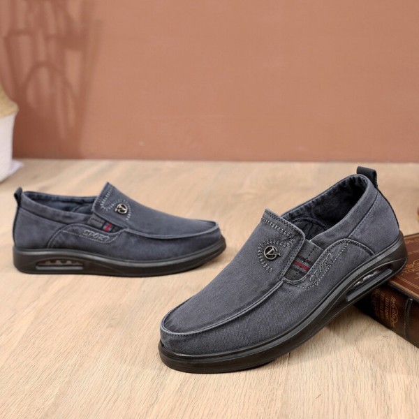 Men Breathable Soft Sole Non Slip Comfy Slip On Old Peking Casual Shoes 