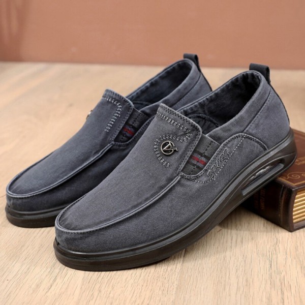 Men Breathable Soft Sole Non Slip Comfy Slip On Old Peking Casual Shoes 